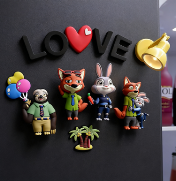 2025 New Zootopia Judy Nick Refrigerator Magnet Creative Home Decor Magnetic Sticker