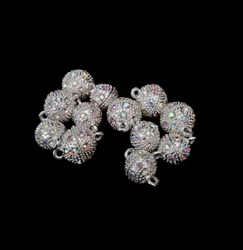 New Colorful White Rhinestone Magnetic Clasp for Scarves, Square Towels, Bracelets, and Necklaces - Beading Material Accessory