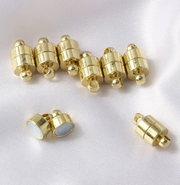 18K Gold-Plated Color-Preserving Magnetic Clasp DIY Bracelet Necklace End Connector Accessories Handmade Jewelry Materials