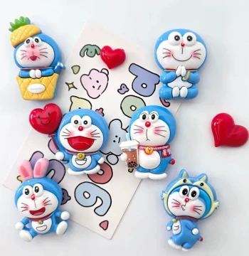 Cartoon Cute Blue Cat Refrigerator Magnet Sticker Personalized Creative 3D Three-Dimensional Magnetic Sticker Refrigerator Decorative Magnetic Sticker
