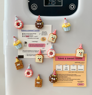 Creative 3D Magnetic Fridge Sticker with Snap Button for Pegboard and Whiteboard - Fixed Photo Memo Sticker, Resin Food Toy Magnet for Storage