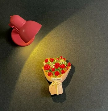 Refrigerator Magnet Stickers, Personalized Rose Decor, Cute Creative Mini 3D Stereo Magnetic Night Light
