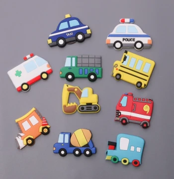 3D Cartoon Car Children's Early Education Refrigerator Magnet School Bus Magnetic Sticker Message Blackboard Sticker Cute Fridge Decor