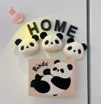 Plush Panda Fridge Magnet Magnetic Sticker Creative Decor Panda Storage Box Sichuan Cute Creative Souvenir Fridge Magnet