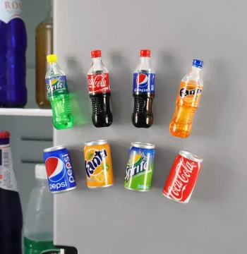 Cute 3D Stereo Bottle and Can Refrigerator Magnets, Creative Nordic Home Decorative Magnetic Stickers