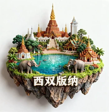 Yunnan Xishuangbanna Fridge Magnet 2026 New Metal 3D Magnetic Sticker - Travel Souvenir and Cultural Creative Gift