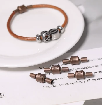 3mm Hole Coffee Brown Magnetic Clasp End Cap for Bracelet Necklace Connector DIY Jewelry Accessories Craft Materials