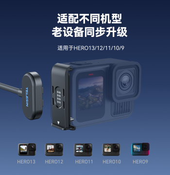 Taixun Magnetic Charging Side Cover + Power Cable Kit Compatible with GoPro 13/12/11/10/9 Cameras