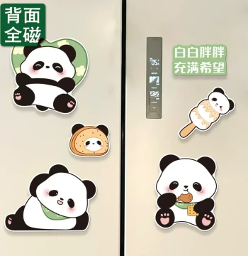 Cute Cartoon Double-Door Fridge Magnet Internet Famous Decorative Magnetic Sticker Message 3D Magnetic Clip