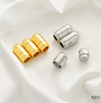 18K Gold-Plated Color-Retaining Magnetic Clasp for Bracelets Woven Rope Leather Cord DIY Jewelry Accessories End Connector