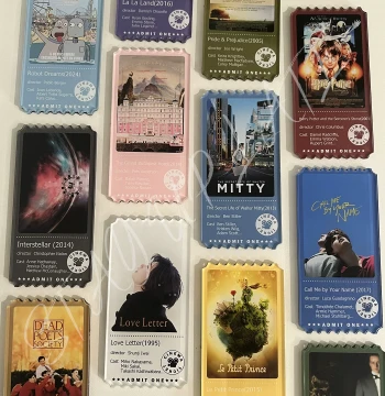 Movie Ticket Stub Poster Fridge Magnet Decorative Merchandise Creative Original Homemade Acrylic Gift Magnetic Sticker