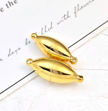 Jiuyue Jewelry Polished Stainless Steel Olive-Shaped Super Strong Magnetic Clasp for Necklace and Bracelet End Connections