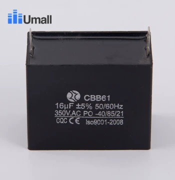 CBB61 Fan Capacitor Start Capacitor 16UF 350V Blower Motor Air Conditioner Capacitor Single Plug Dual Lead