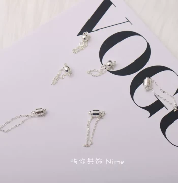 Silver Color-Preserving Anti-Drop Magnetic Clasp DIY Pearl Necklace Closure Safety Buckle Bracelet Connector