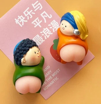 Cute Cartoon Little Butt Character Lying Down Refrigerator Magnet Personalized Decorative Magnetic Sticker Creative