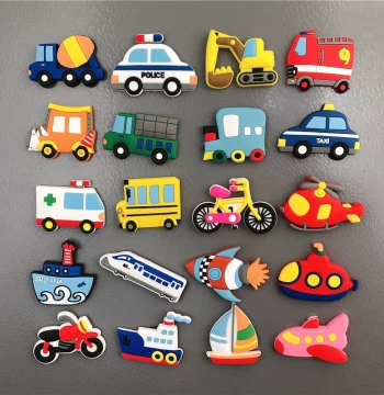 Car Children's Early Education Refrigerator Magnets, Personalized Creative Cartoon Cute Soft Magnetic Stickers for Whiteboard and Blackboard