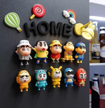 2025 Crayon Shin-chan 3D Creative Cute Fridge Magnets, Cartoon Anime Message Stickers for Entrance Door Decoration