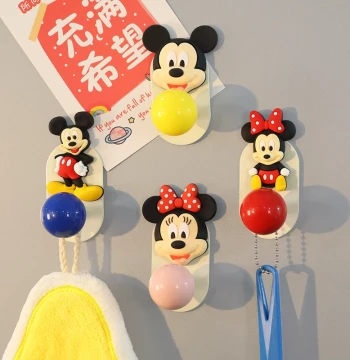 Magnetic Hook No-Drilling Entryway Coat Rack Cute Cartoon Colorful Sphere Decoration Refrigerator Magnet Hanging Hook