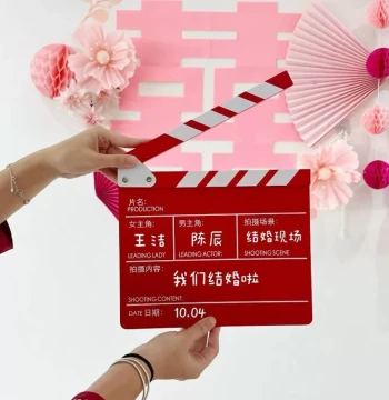 Wedding Film Clapperboard Engagement Ceremony Bridal Procession Morning Robe Photo Props Bridal Room Setup Decoration Wedding Supplies