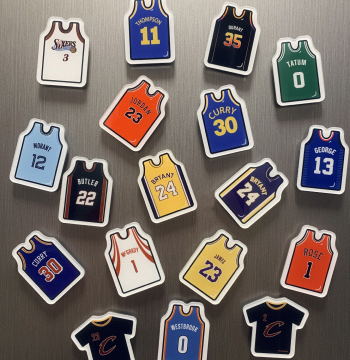 Kobe and Curry Star Cartoon Fridge Magnet Badges: 3D Acrylic Magnetic Decor for Cars, Fans, and Boyfriend Gifts