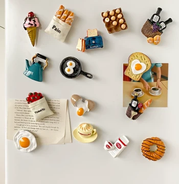 Cute Days Ins Style Simulated Food Fridge Magnet 3D Resin Magnetic Sticker