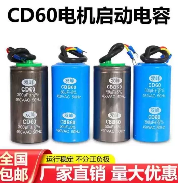 Shuangfeng CD60 Motor Start Capacitor Single-Phase Motor 220V Run Capacitor 450V 300uF Aluminum Case Explosion-Proof