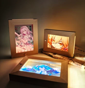 Acrylic Board Brick, Crystal Brick, 2D Anime Brick, Light-Up Charging Photo Frame, Light Box with Illuminated Base