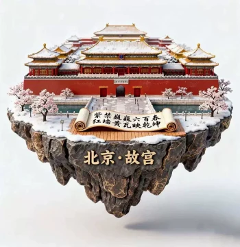 Beijing Forbidden City Floating Refrigerator Magnet 2025 New Metal 3D Magnetic Sticker Beijing Tourist Souvenir Gift