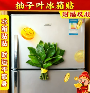Pomelo Leaf Refrigerator Magnet 2026 New Model Magnetic Sticker Personalized Creative Magnetic Decor Cute Fun Premium Acrylic