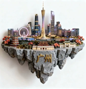 Guangzhou Creative Fridge Magnets 2025 New Metal 3D Embossed Souvenirs: Canton Tower Travel Gifts