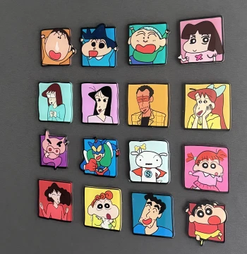Cute Cartoon Anime Crayon Shin-chan Fridge Magnets, New Creative Acrylic Magnetic Stones for Personalized Decoration
