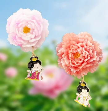 Luoyang Cultural Creative Peony Flower Fridge Magnet City Tourist Attraction 3D Souvenir Personalized Creative Gift