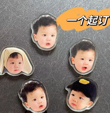 Baby Big Head Magnetic Sticker Acrylic Custom Photo Refrigerator Magnet DIY Custom Creative Gift Custom Image