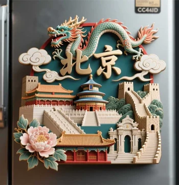 Beijing Cultural Creative Fridge Magnet 2025 New Metal Relief Magnetic Sticker Forbidden City Tourist Souvenir Gift