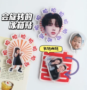 Acrylic Custom Portrait Fridge Magnet Magnetic Sticker Rotating Stand Magnetic Decoration Photo DIY Custom Image Order