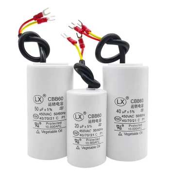 CBB60 Single-Phase Motor Electric Drill Water Pump Start Capacitor 20/25/30/40/50/60uF 450V AC 220V