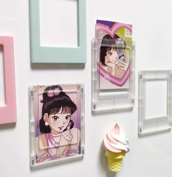 Polaroid Frame Refrigerator Magnet, Creative Internet-Famous Ins Style 3-Inch Photo Holder, Picture Card Magnetic Frame