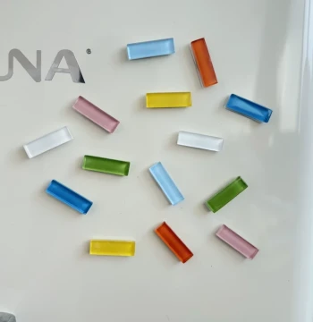 Creative Long Mosaic Fridge Magnets Colored Glass Magnetic Attraction Home Decor Magnetic Stickers Pegboard