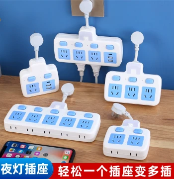 Socket Converter Panel Multi-Outlet Power Strip with USB Ports