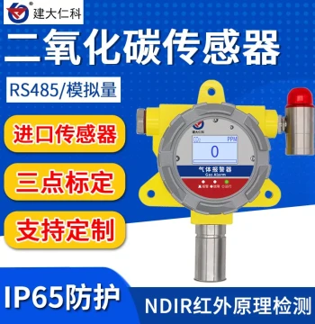 CO2 Sensor Module with RS485, High-Protection Industrial Wall-Mounted CO2 Gas Concentration Detector for Greenhouses