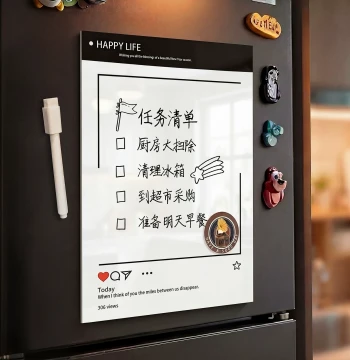 Refrigerator Magnet Magnetic Message Board Blackboard Display Board New Memo Board Writing Board Magnetic Whiteboard Sticker Large Pen