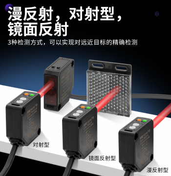 Zhican Large Square Photoelectric Switch E3JK Detection 0-30m Through-Beam Mirror Diffuse Reflection Photoelectric Sensor