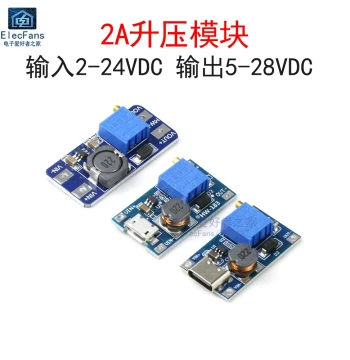 DC-DC Boost Converter 2A Adjustable 2-24V to 5V/9V/12V/28V