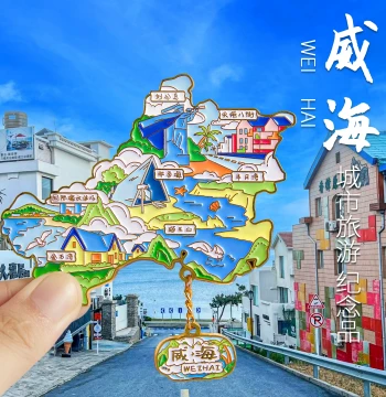 New Weihai Refrigerator Magnet Qingdao Cultural Creative Brewis Ship Magnetic Souvenir Travel Gift Decorative Fridge Magnet