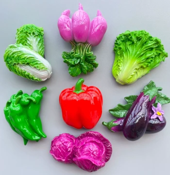 3D Vegetable Fruit Refrigerator Magnets Cabbage Carrot Fridge Door Decorative Stickers Memo Magnets Decorative Magnetic Stickers