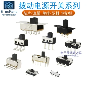 Slide Switch Single/Double Row Through-Hole Miniature Power 4-Pin Button Sliding 3-Position 6-Wave Button Waveband 2-Position