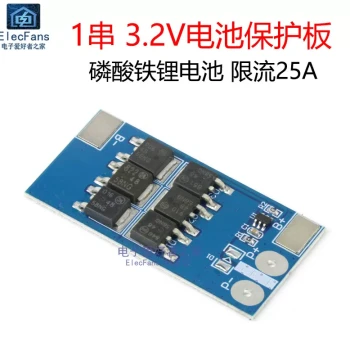 1S 3.2V LiFePO4 Battery Protection Board, Single Cell 3.6V Overcharge/Over-discharge/Short Circuit Protection Power Module 25A