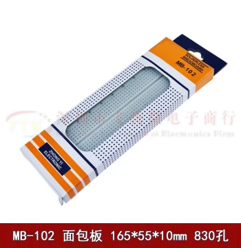 MB-102 Breadboard with Color Strips, PCB Circuit Solderless 830-Hole Experiment Board, 165*55*10mm
