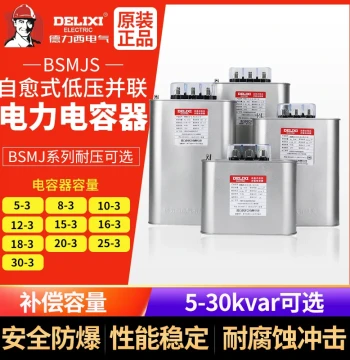 Delixi Self-Healing Low-Voltage Parallel Power Capacitor BSMJS0.45 Voltage Rating 450V Three-Phase Reactive Compensation