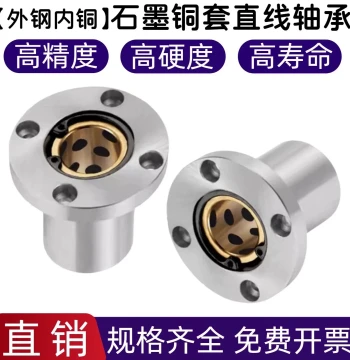 Steel Outer Bronze Inner Graphite Bronze Bushing Linear Bearing Round Flange LMF10 12 16 20 25 30 35 40